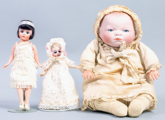 3 Dolls: Madame Alexander, Heinrich Handwerk & Grace S Partman Copy, 14"