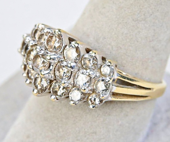 14k & Diamond Ladies Ring, 6.6 Grams, Sz. 10