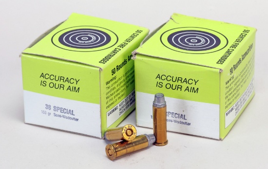 38 Special 158 Gr. Semi-Wadcutter Ammo, 100 Rds.