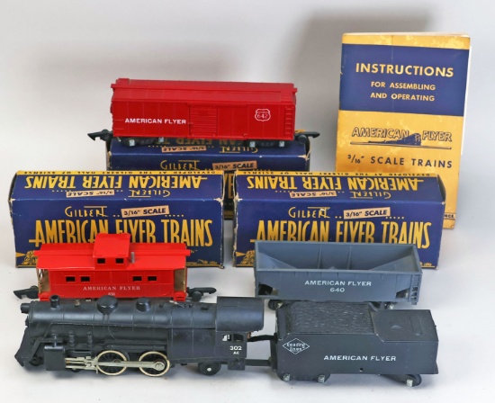 American Flyer 3/16: Scale 302 Train Set w/ Track Ca. 1950
