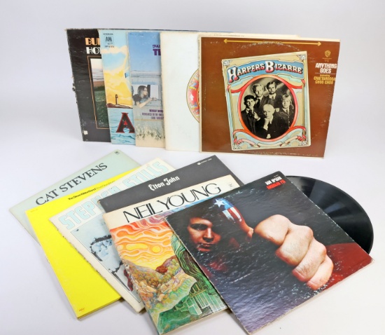 Vintage Vinyl LPs - Neil Young, Cat Stevens, Stephen Stills, Elton John & More