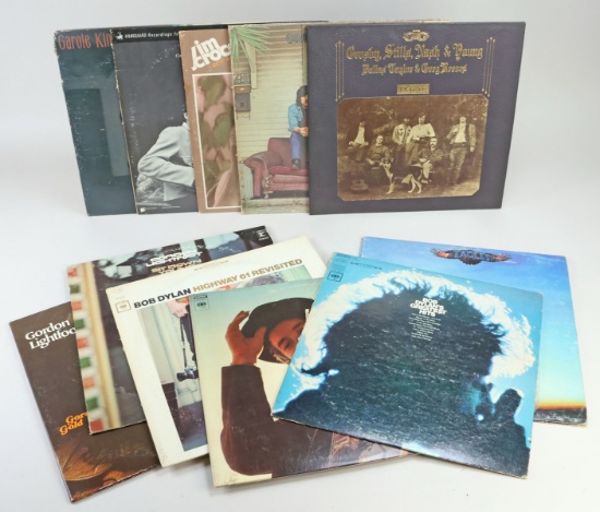 Vintage Vinyl LPs - Bob Dylan, Gordon Lightfoot, CSN, Jim Croce & Others
