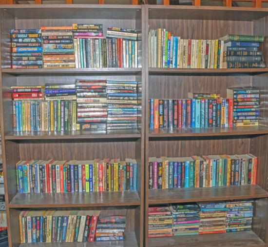 4 Shelves of Books: Science Fiction, Psychology, Religion & More