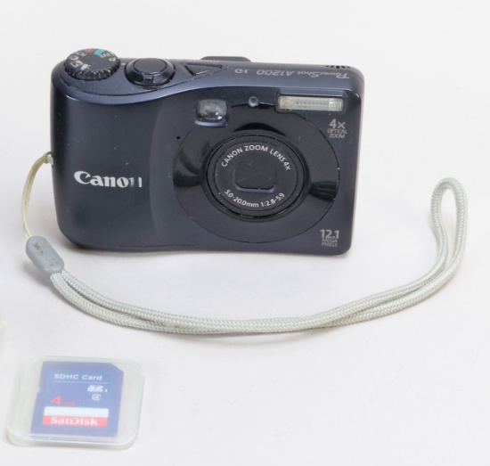 Canon PowerShot A1200 Digital Camera w/ Memory Card & Case