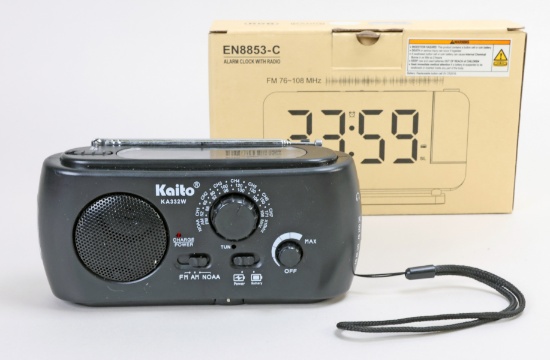 Kaito KA322W Emergency Radio - Flashlight & Alarm Clock w/ Radio