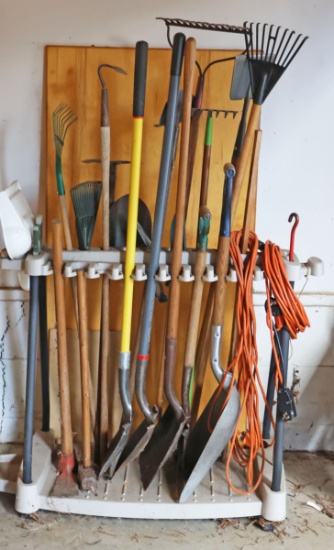 Assorted Yard - Garden Tools w/ Stand