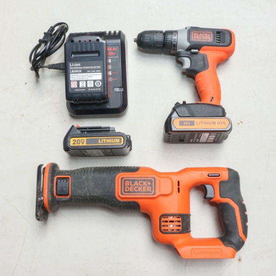 Black & Decker Cordless Drill & Reciprocating Saw w/ Charger
