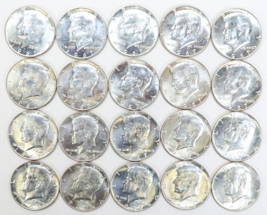 20 - 1967 Kennedy 40% Silver Half Dollars