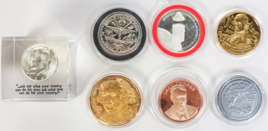 6 Misc. Tokens & 1969 Kennedy Half Dollar