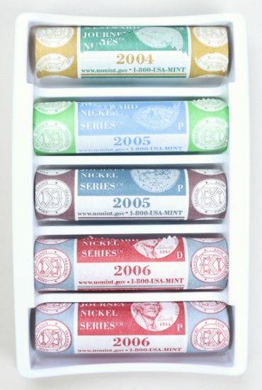 5 Rolls Of Jefferson Nickels
