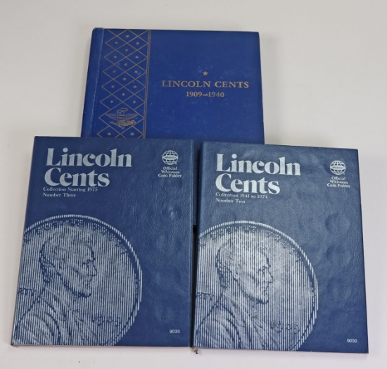 3 Lincoln Cents Books - Incomplete