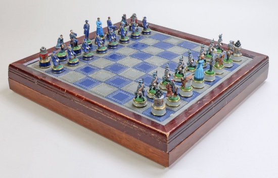 Franklin Mint Civil War Chess Set - Painted Pieces