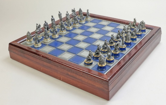 Franklin Mint Pewter Civil War Chess Set