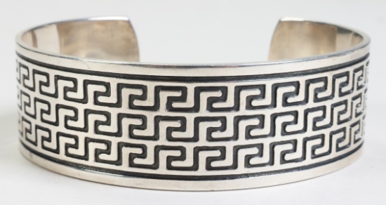 Ilaria Greek Key 925 Cuff Bracelet