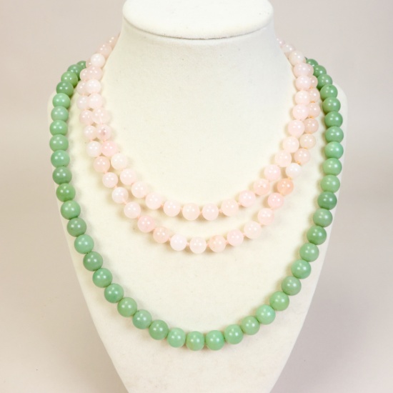 Jadite Necklaces - Jade & Pink Colored