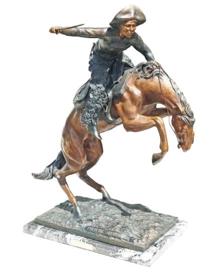 Bronze "Bronco Buster" Sculpture - after Frederic Remington