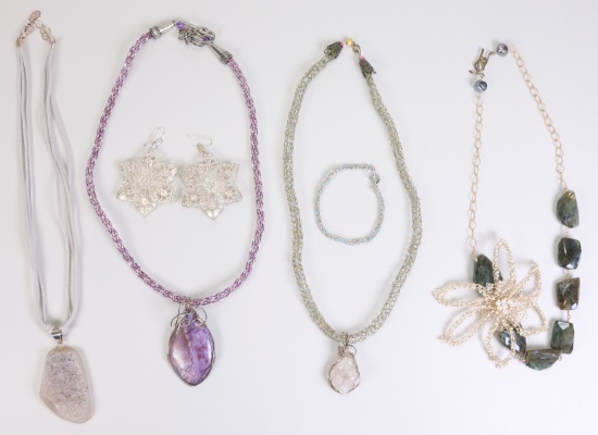 Modern Necklaces, Bracelet & Snowflake Earrings