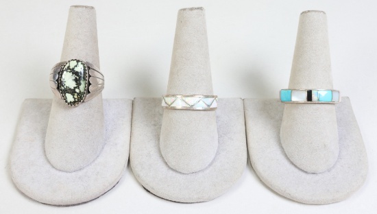 3 Sterling Southwest Style Rings