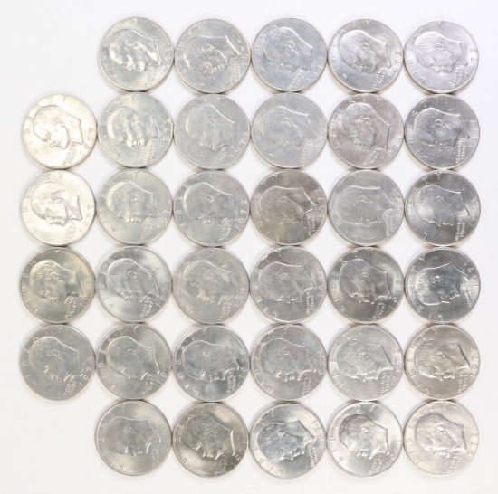 34 EisenhowerDollars, Various Dates/Mints