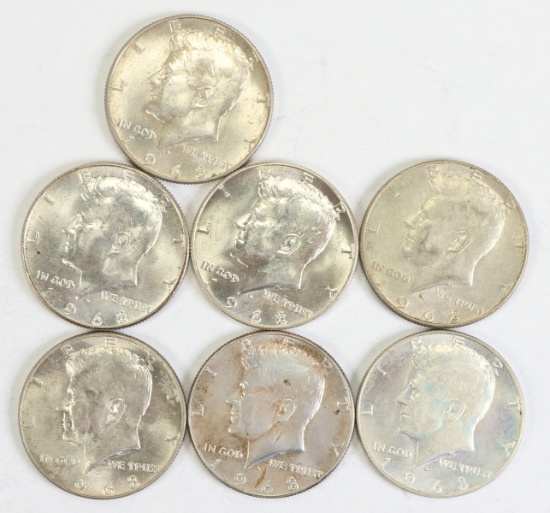7 - 1968 Kennedy Half Dollars