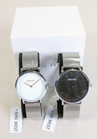 2 Nine West Quartz Watches w/ Mesh Bracelets