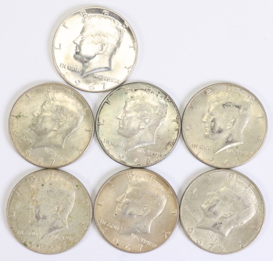 7 - 1967 Kennedy Half Dollars