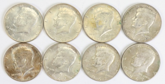 8 - 1967 Kennedy Half Dollars