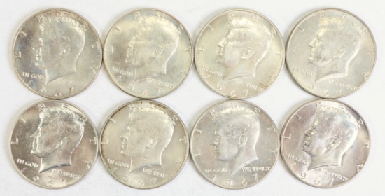 8 - 1967 Kennedy Half Dollars