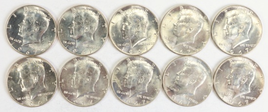 10 - 1967 Kennedy Half Dollars