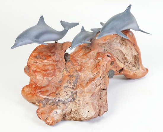 Dolphin Family Sculpture by John Perry