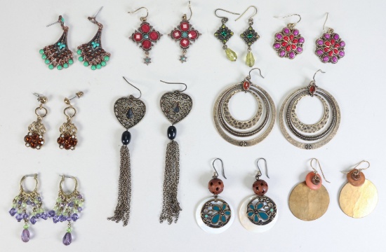 10 Contemporary Costume Dangle Drop Earrings