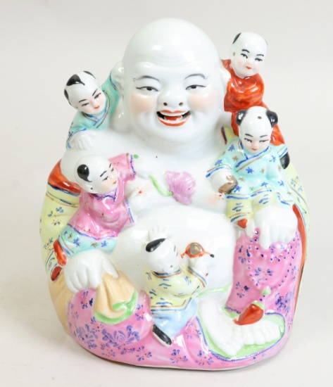 Chinese Porcelain "Laughing Buddha" Figurine - 6"