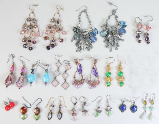 15 Contemporary Faux & Semi-Precious Stone Dangle Drop Earrings