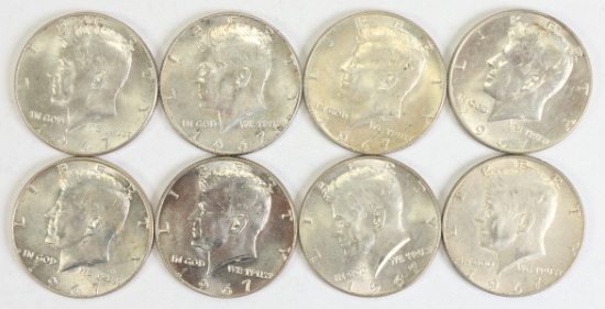 8 - 1967 Kennedy Half Dollars