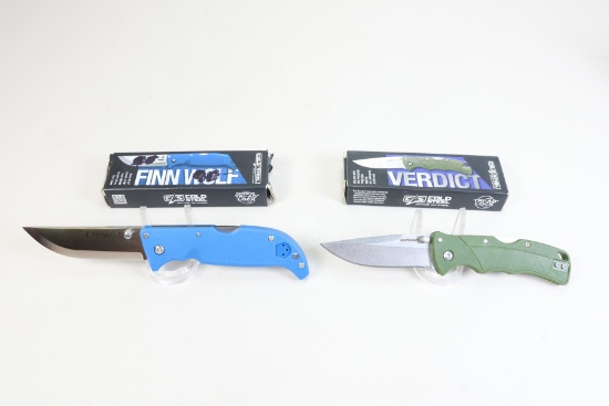 2 Cold Steel: Finn Wolf/Verdict Folding Knife w/ Boxes - 3" Blades