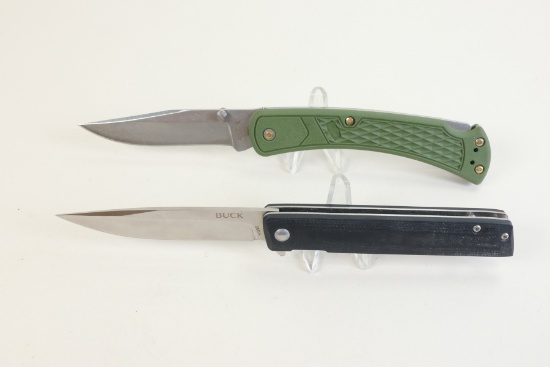 2 Foldable Knives: Buck - 3" Blades