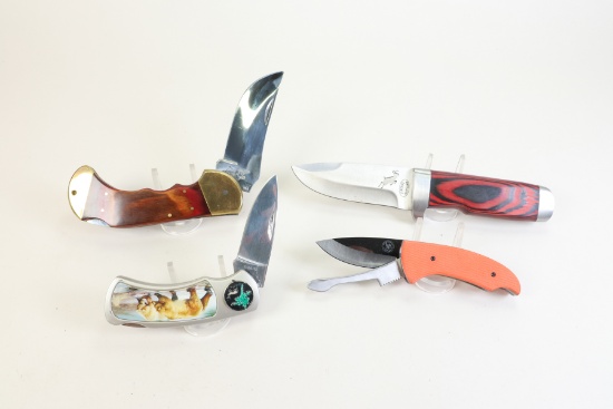 4 Knives: Frost Cutlery, Woodland Creek, Frost Cutlery, Whitetail Cutlery