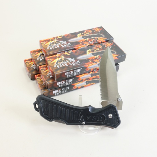 6 Foldable Knives: Buck Shot Cutlery - 3" Blades