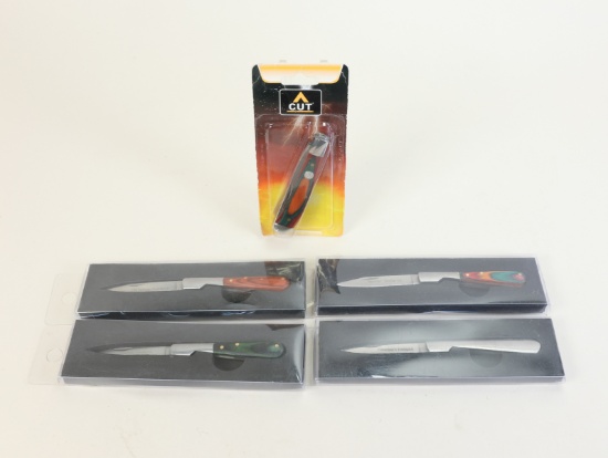 5 Knives: 1 Foldable Cut Knives, 3 Toothpick Knives - 2.5" Blade