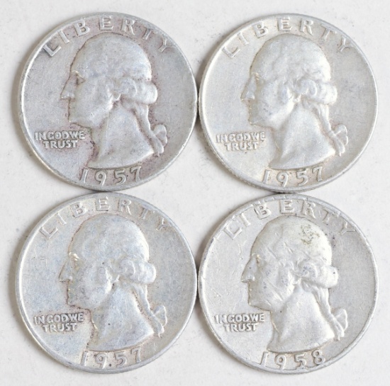 4 Washington Quarters, Various Dates/Mints