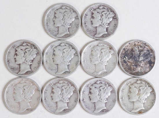 10 Mercury Dimes