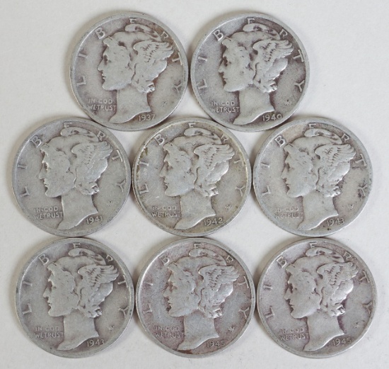 8 Mercury Dimes
