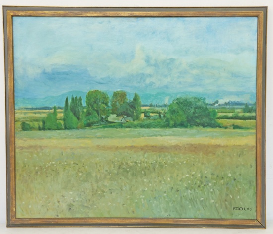 Edwin Koch Mid-Century N.W. Landscape,  Oil on Canvas Painting, 1965