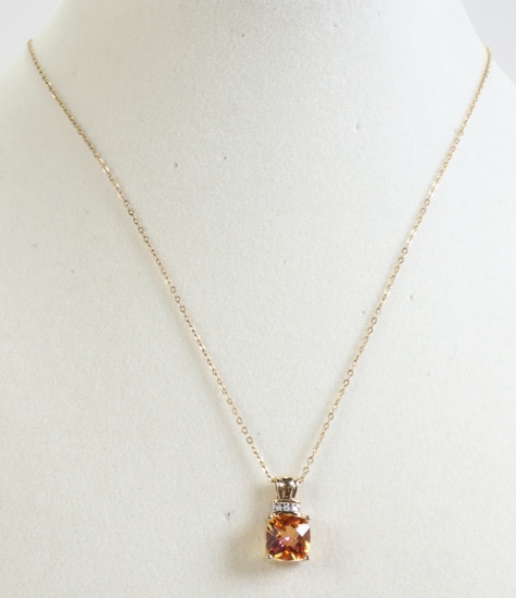 10K Citrine Style Necklace