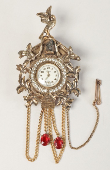 Antique Taylor Cuckoo Clock Brooch - Pin