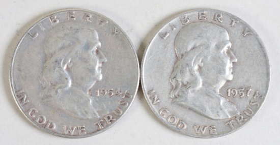 1954-S & 1957-D Franklin Silver Halves