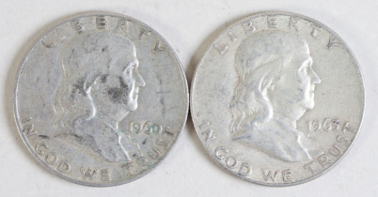 1960-D & 1963-D Franklin Silver Halves