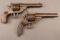 antique (2) BELGIUM TOPBREAK REVOLVERS, (1) 45CAL,