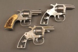 3 handguns 3 CLERKE 1ST MODEL .22CAL REVOLVERS