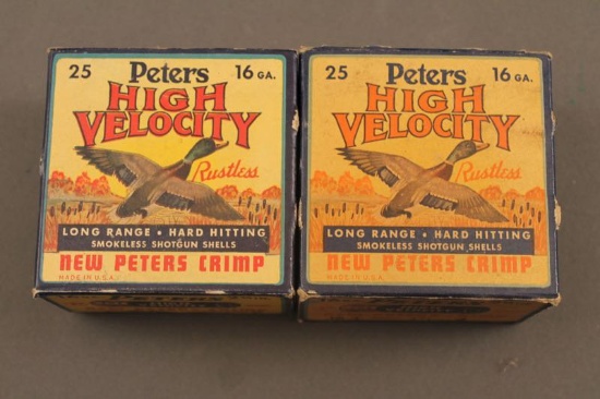 2 BOXES OF PETERS 16GA. SHOTGUN SHELLS